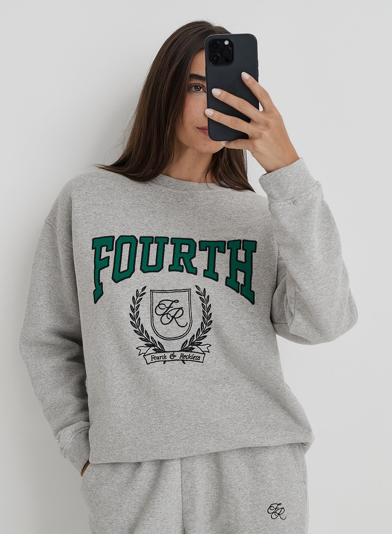 Grey Fourth Varsity Oversized Sweatshirt